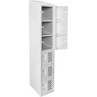 Assembled Lockerettes Clean Line Perforated Economy Lockers, 6 -tier, 18" x 72" x 12", Steel MAS Chibougamau