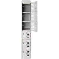 Assembled Lockerettes Clean Line Perforated Economy Lockers, 6 -tier, 18" x 72" x 12", Steel MAS Chibougamau