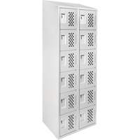 Assembled Lockerettes Clean Line Perforated Economy Lockers, 6 -tier, Bank of 2, 18" x 72" x 12", Steel MAS Chibougamau