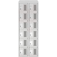 Assembled Lockerettes Clean Line Perforated Economy Lockers, 6 -tier, Bank of 2, 18" x 72" x 12", Steel MAS Chibougamau