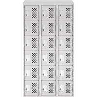 Assembled Lockerettes Clean Line Perforated Economy Lockers, 6 -tier, Bank of 3, 18" x 72" x 12", Steel MAS Chibougamau