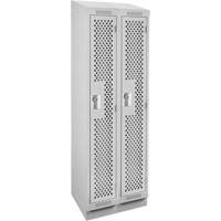 Clean Line Lockers, Bank of 2, 24" x 18" x 82", Steel, Grey, Rivet (Assembled), Perforated MAS Chibougamau