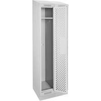 Clean Line Lockers, Bank of 2, 24" x 18" x 82", Steel, Grey, Rivet (Assembled), Perforated MAS Chibougamau