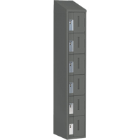 Concorde Heavy-Duty Lockers, 6 -tier, 12" x 18" x 78", Steel, Charcoal, Welded (Assembled) MAS Chibougamau