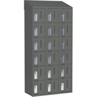 Concorde Heavy-Duty Lockers, 6 -tier, Bank of 3, 36" x 18" x 78", Steel, Charcoal, Welded (Assembled) MAS Chibougamau