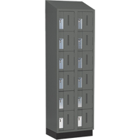 Concorde Heavy-Duty Lockers, 6 -tier, Bank of 2, 24" x 18" x 82", Steel, Charcoal, Welded (Assembled) MAS Chibougamau