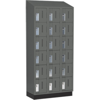 Concorde Heavy-Duty Lockers, 6 -tier, Bank of 3, 36" x 18" x 82", Steel, Charcoal, Welded (Assembled) MAS Chibougamau