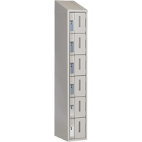 Concorde Heavy-Duty Lockers, 6 -tier, 12" x 18" x 78", Steel, Grey, Welded (Assembled) MAS Chibougamau