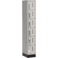 Concorde Heavy-Duty Lockers, 6 -tier, 12" x 18" x 76", Steel, Grey, Welded (Assembled) MAS Chibougamau