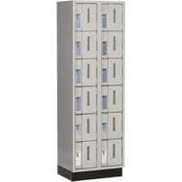 Casiers robustes Concorde, 6 niveaux, Bloc de 2, 24" x 18" x 76", Acier, Gris, Soud&eacute; (assembl&eacute;) MAS Chibougamau