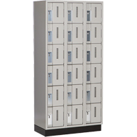 Concorde Heavy-Duty Lockers, 6 -tier, Bank of 3, 36" x 18" x 76", Steel, Grey, Welded (Assembled) MAS Chibougamau