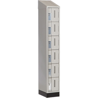 Concorde Heavy-Duty Lockers, 6 -tier, 12" x 18" x 82", Steel, Grey, Welded (Assembled) MAS Chibougamau