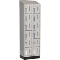 Concorde Heavy-Duty Lockers, 6 -tier, Bank of 2, 24" x 18" x 82", Steel, Grey, Welded (Assembled) MAS Chibougamau