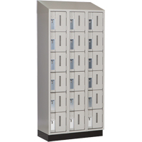Concorde Heavy-Duty Lockers, 6 -tier, Bank of 3, 36" x 18" x 82", Steel, Grey, Welded (Assembled) MAS Chibougamau