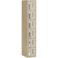 Concorde Heavy-Duty Lockers, 6 -tier, 12" x 18" x 72", Steel, Beige, Welded (Assembled) MAS Chibougamau