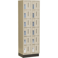 Casiers robustes Concorde, 6 niveaux, Bloc de 2, 24" x 18" x 76", Acier, Beige, Soud&eacute; (assembl&eacute;) MAS Chibougamau
