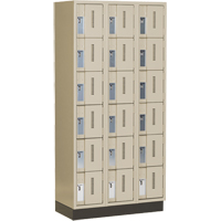 Concorde Heavy-Duty Lockers, 6 -tier, Bank of 3, 36" x 18" x 76", Steel, Beige, Welded (Assembled) MAS Chibougamau