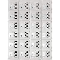 Petits casiers Clean Line, 6 niveaux, Bloc de 4, 18" x 72" x 12", Acier MAS Chibougamau