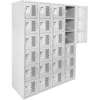Petits casiers Clean Line, 6 niveaux, Bloc de 4, 18" x 72" x 12", Acier MAS Chibougamau