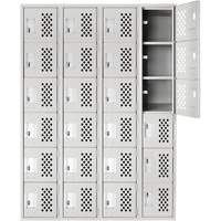 Petits casiers Clean Line, 6 niveaux, Bloc de 4, 18" x 72" x 12", Acier MAS Chibougamau