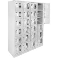 Casiers &eacute;conomiques perfor&eacute;s et assembl&eacute;s Clean Line, 6 niveaux, Bloc de 4, 18" x 72" x 12", Acier MAS Chibougamau