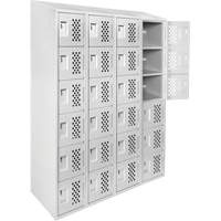 Casiers &eacute;conomiques perfor&eacute;s et assembl&eacute;s Clean Line, 6 niveaux, Bloc de 4, 18" x 72" x 12", Acier MAS Chibougamau