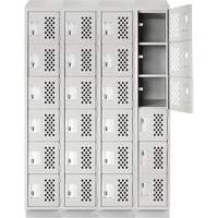 Casiers &eacute;conomiques perfor&eacute;s et assembl&eacute;s Clean Line, 6 niveaux, Bloc de 4, 18" x 72" x 12", Acier MAS Chibougamau