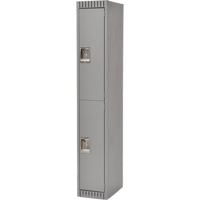 Lockers, 2 -tier, 12" x 18" x 72", Steel, Grey, Knocked Down MAS Chibougamau
