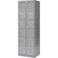 Casiers, 6 niveaux, Bloc de 2, 24" x 18" x 72", Acier, Gris, D&eacute;mont&eacute; MAS Chibougamau
