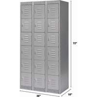 Casiers, 6 niveaux, Bloc de 3, 36" x 18" x 72", Acier, Gris, D&eacute;mont&eacute; MAS Chibougamau