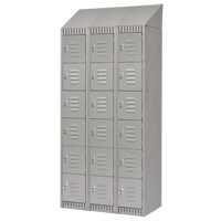 Lockers, 6 -tier, Bank of 3, 36" x 18" x 82", Steel, Grey, Knocked Down MAS Chibougamau