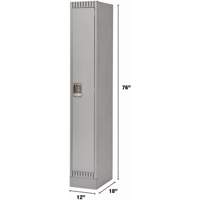 Lockers, 12" x 18" x 76", Steel, Grey, Knocked Down MAS Chibougamau