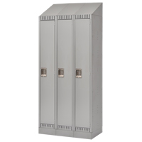 Lockers, Bank of 3, 36" x 18" x 86", Steel, Grey, Knocked Down MAS Chibougamau