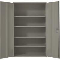 Extra Wide Hi-Boy Storage Cabinet, Steel, 4 Shelves, 72" H x 48" W x 24" D, Grey MAS Chibougamau