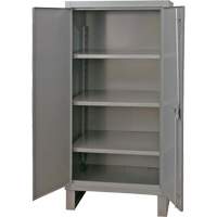 Armoire tr&egrave;s robuste, Acier, 3 Tablettes, 66" h x 36" la x 24" P, Gris MAS Chibougamau