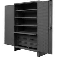 Armoire tr&egrave;s robuste avec tablettes coulissantes, Acier, 4 Tablettes, 78" h x 48" la x 24" P, Gris MAS Chibougamau
