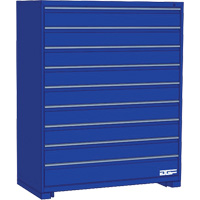 Modular Drawer Cabinet, 9 Drawers, 24" W x 24" D x 60" H, Blue MAS Chibougamau
