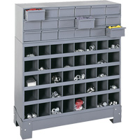 Unit&eacute; de stockage modulaire pour petites pi&egrave;ces, Acier, 18 tiroirs, 33-3/4" x 12-1/4" x 40-1/2", Gris MAS Chibougamau