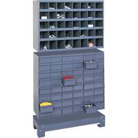 Unit&eacute; de stockage modulaire pour petites pi&egrave;ces, Acier, 48 tiroirs, 33-3/4" x 12-1/4" x 58-3/8", Gris MAS Chibougamau