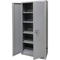 Armoire de rangement, Acier, 4 Tablettes, 66" h x 30" la x 15" P, Gris MAS Chibougamau
