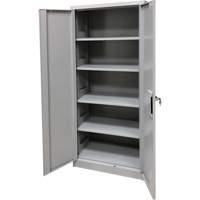 Armoire de rangement, Acier, 4 Tablettes, 66" h x 30" la x 15" P, Gris MAS Chibougamau