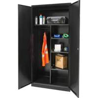 Combination Storage Cabinet, 36" W x 18" D x 72" H, Black MAS Chibougamau