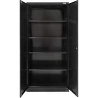 Hi-Boy Storage Cabinet, Steel, 4 Shelves, 72" H x 36" W x 18" D, Black MAS Chibougamau
