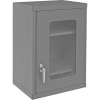 Armoire de rangement murale avec portes transparentes, 26-15/16" h x 18-1/8" la x 13-11/16" p, 2 tablettes, Acier, Gris MAS Chibougamau