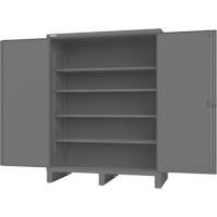 Armoire avec portes encastr&eacute;es, Acier, 4 Tablettes, 78" h x 60" la x 30" P, Gris MAS Chibougamau