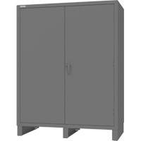 Armoire avec portes encastr&eacute;es, Acier, 4 Tablettes, 78" h x 60" la x 30" P, Gris MAS Chibougamau