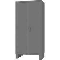 Armoire avec barre de suspension et portes encastr&eacute;es standards , Acier, 78" h x 36" la x 24" P, Gris MAS Chibougamau