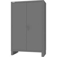 Armoire avec barre de suspension et portes encastr&eacute;es standards, Acier, 78" h x 48" la x 24" P, Gris MAS Chibougamau