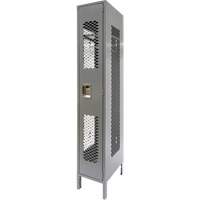 Vented Lockers, 12" x 18" x 78", Steel, Grey, Knocked Down, Perforated MAS Chibougamau