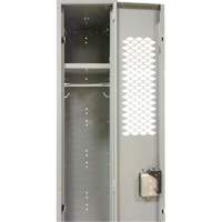 Vented Lockers, 12" x 18" x 88", Steel, Grey, Knocked Down, Perforated MAS Chibougamau